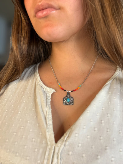 U Bar Necklace w/ Charm