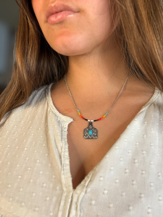 U Bar Necklace w/ Charm