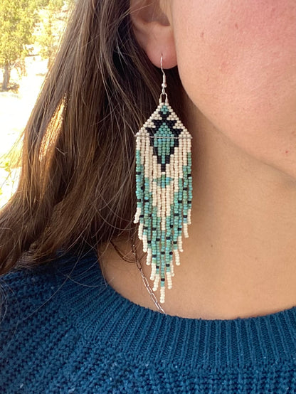 Soft Western Neutral Fringe Earrings