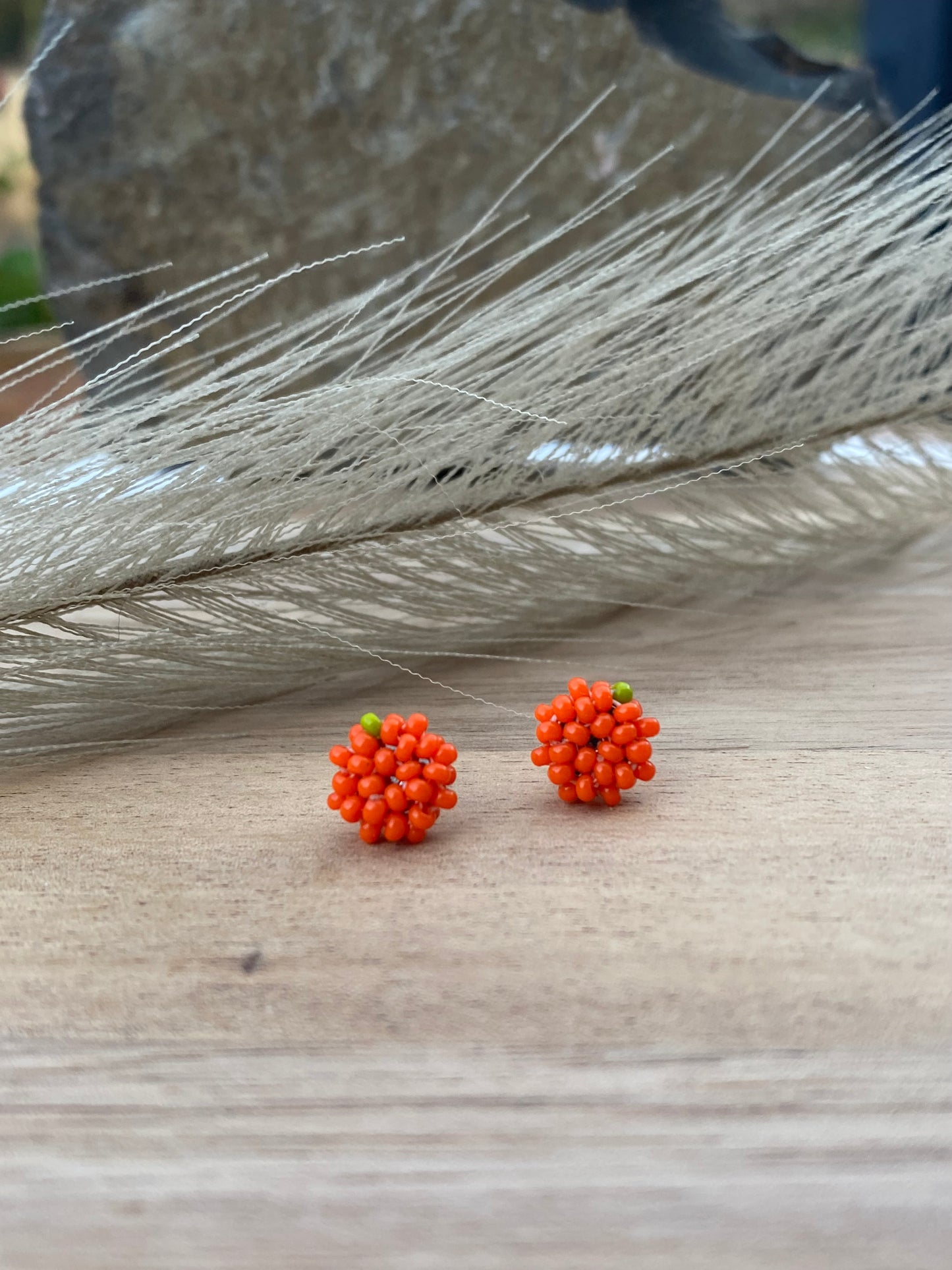 Tiny Pumpkin Stud Earrings