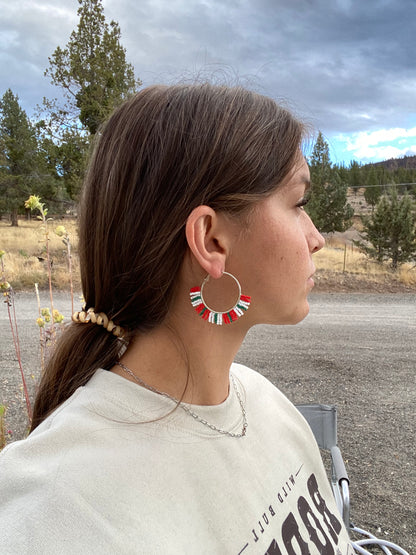 Short Fringe Hoop Earrings