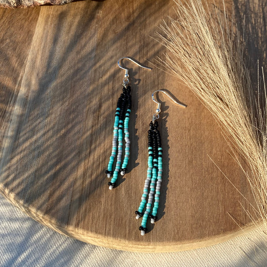 Dainty Fringe Beaded Earrings