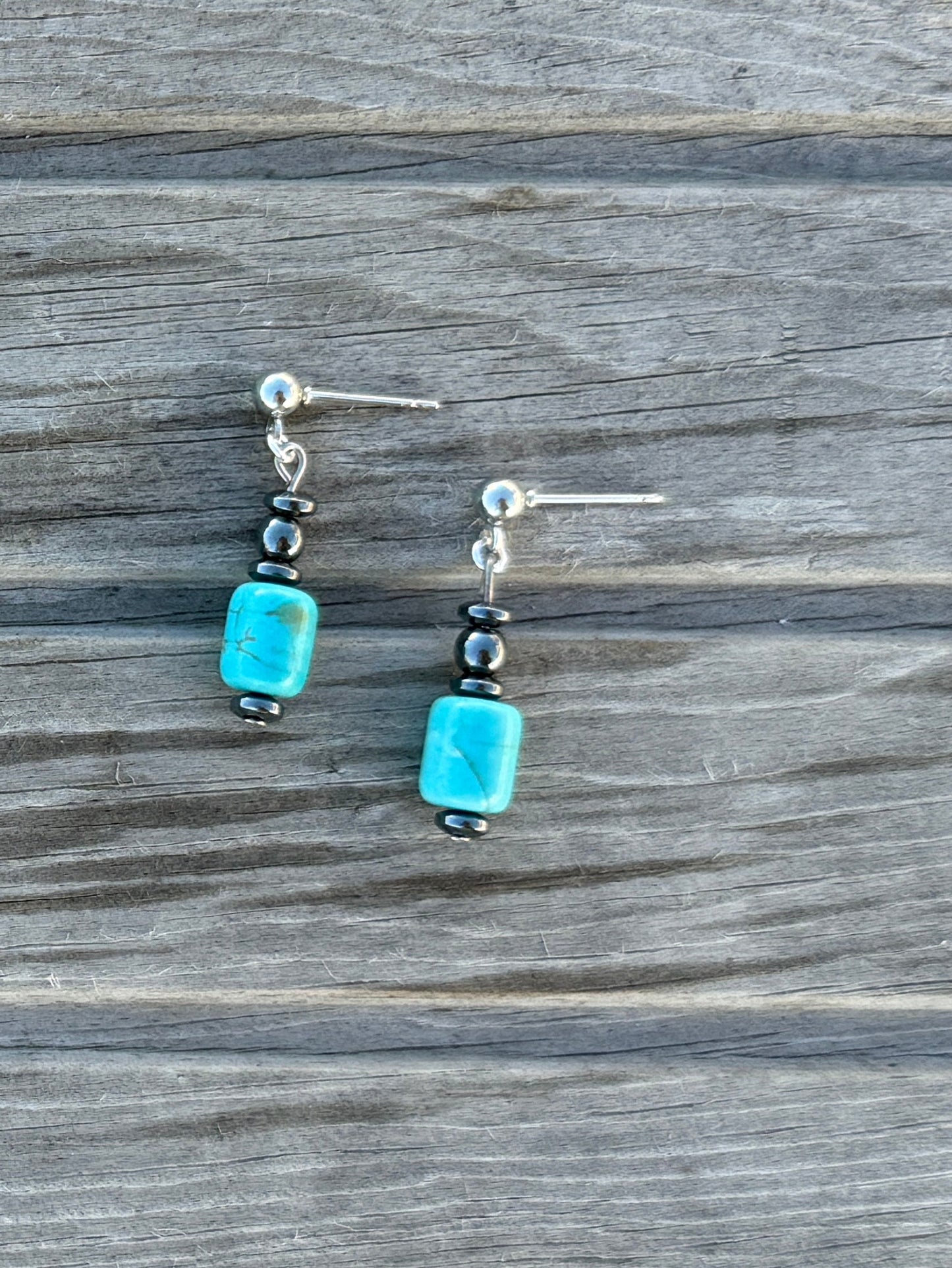 Turquoise Howlite and Hematite