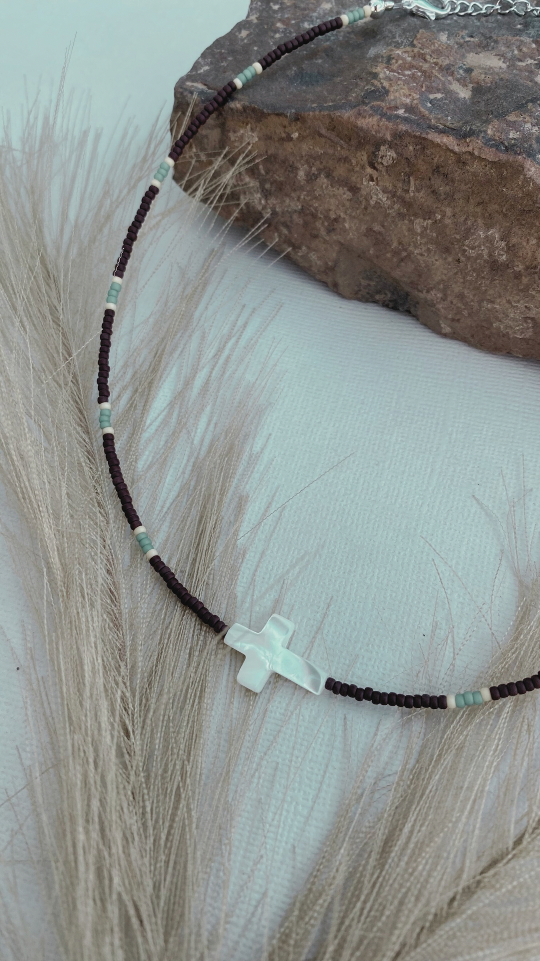 Soft Western Cross Necklace - Matte Chocolate