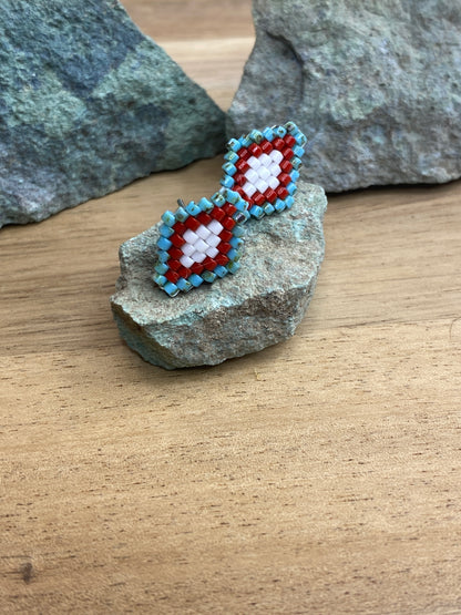 Painted Desert Beaded Stud Earrings