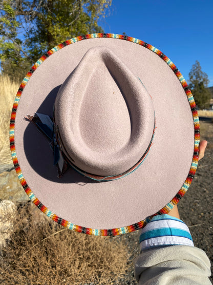 Beaded Flat Brim Hat