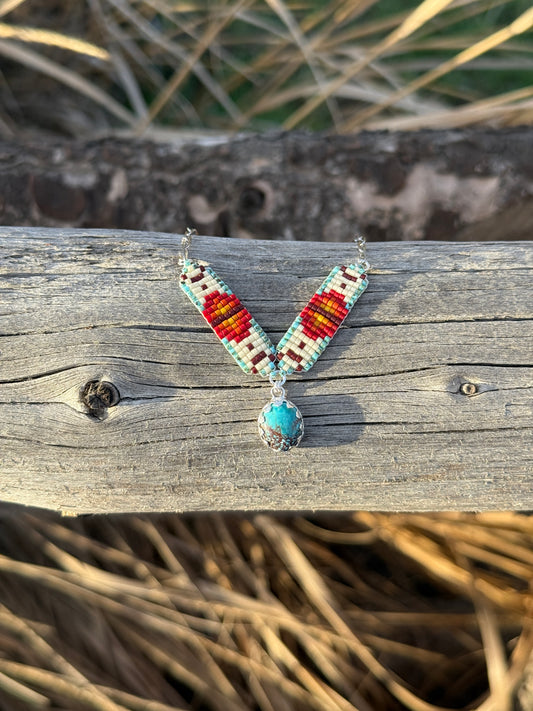 #8 Mini Breast Collar Necklace -Kingman Turquoise
