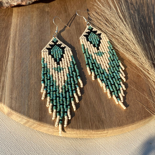 Soft Western Neutral Fringe Earrings