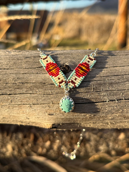 #7 Mini Breast Collar Necklace -Kingman Turquoise