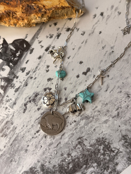 Buffalo Nickel Charm necklace