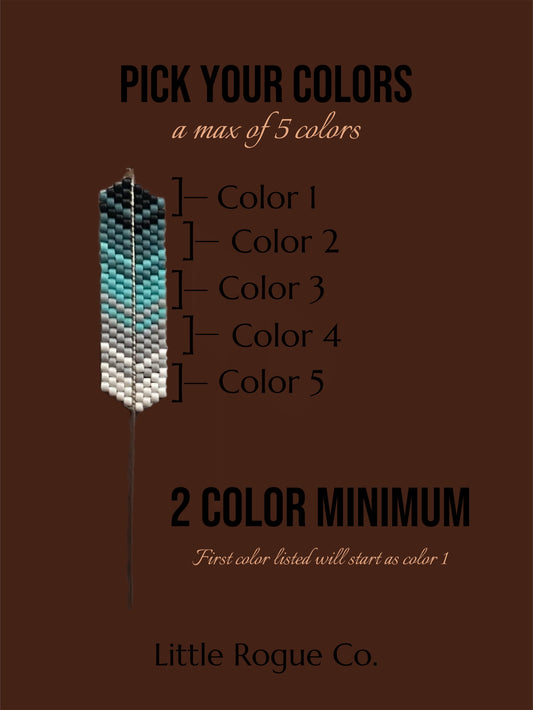 Custom Color Beaded Feather Hat Pin