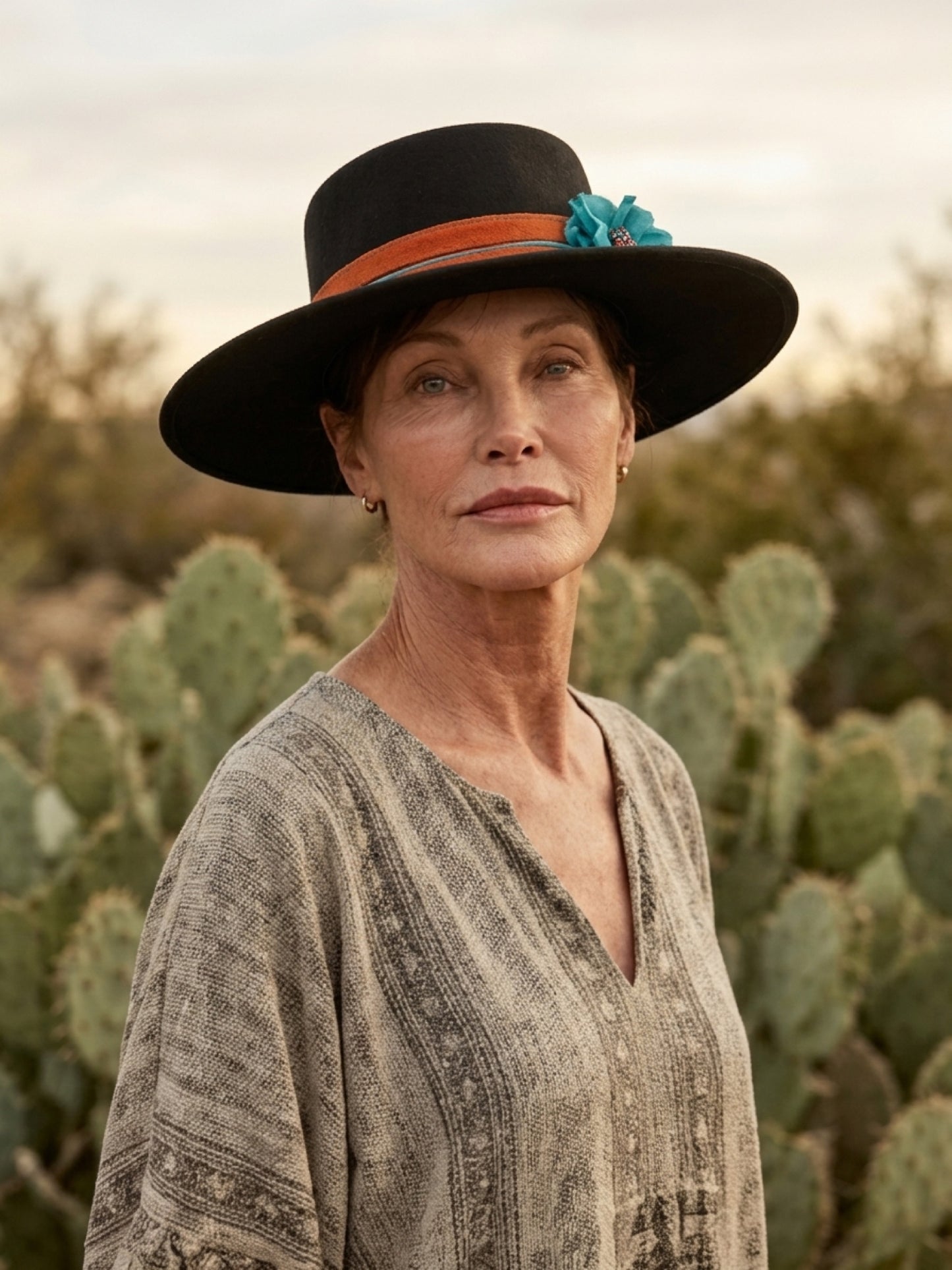 Beaded Flat Brim Hat