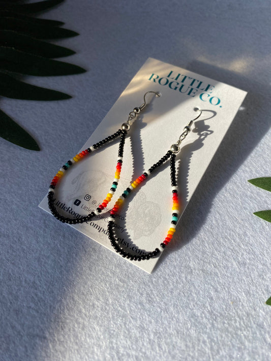 Black Moon - Western Beaded Earrings