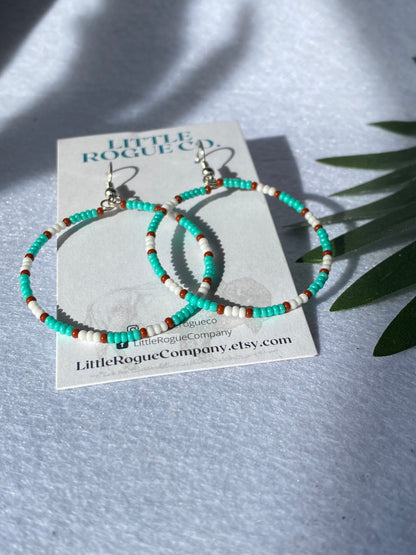 Teal Brown and Cream Hoops