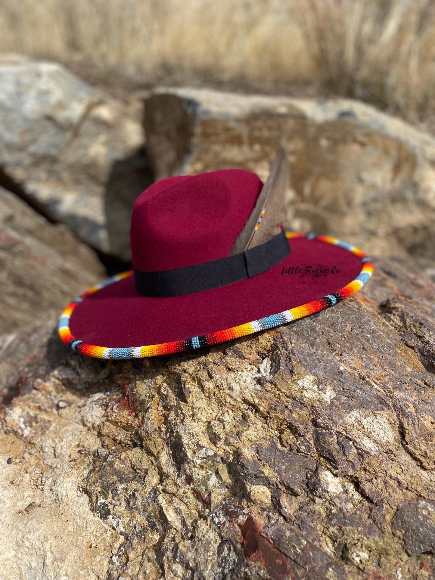 Beaded Flat Brim Hat