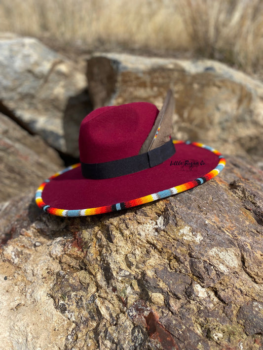 Beaded Flat Brim Hat