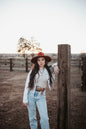 Beaded Flat Brim Hat