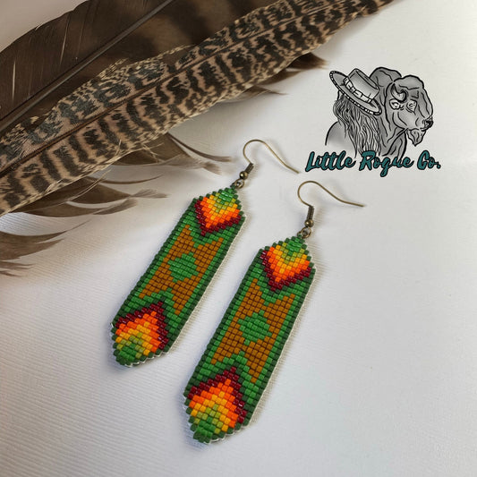 Fall Loom Beaded Earrings