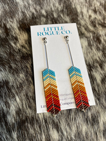 Beaded Feather Earrings