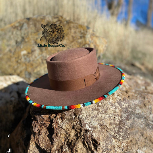 Beaded Flat Brim Hat