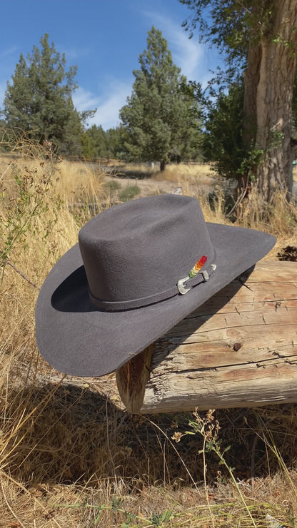 Avocado Green Beaded Feather Hat Pin