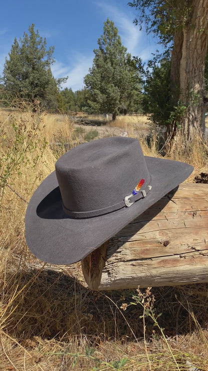 Cobalt Blue Beaded Feather Hat Pin